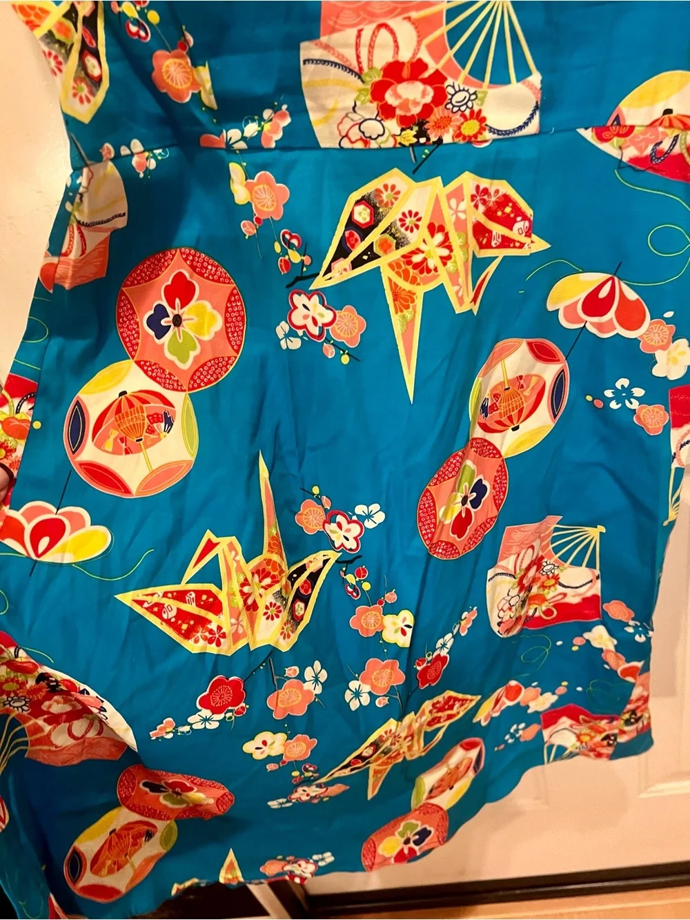 Trashy Diva Bright Turquoise Origami Print Dress